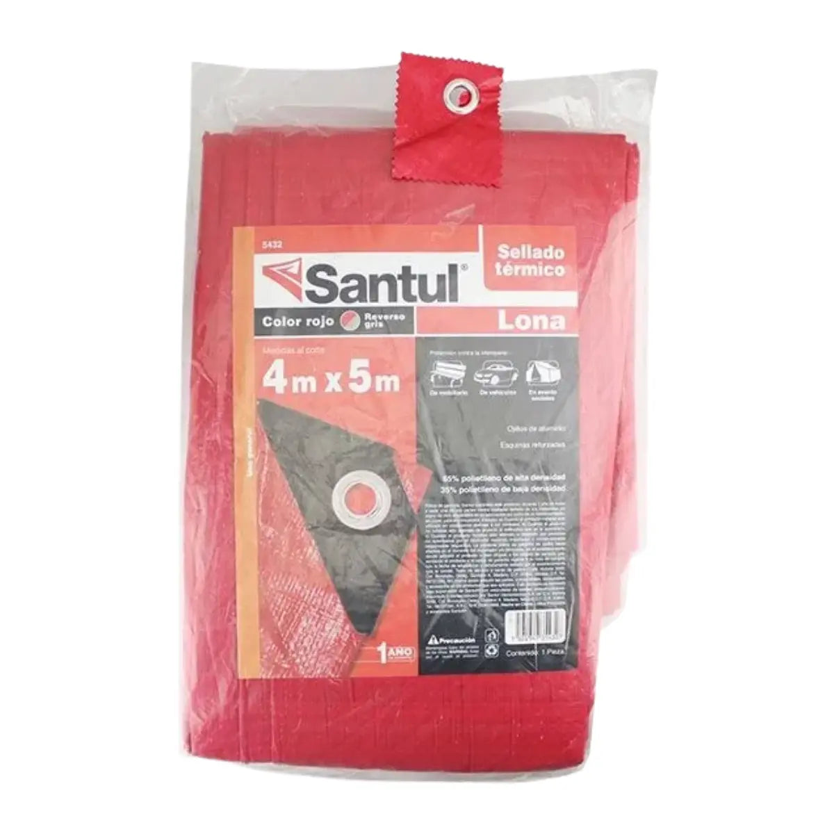 Lona premium roja 4 x 5 m - Santul - vista lateral