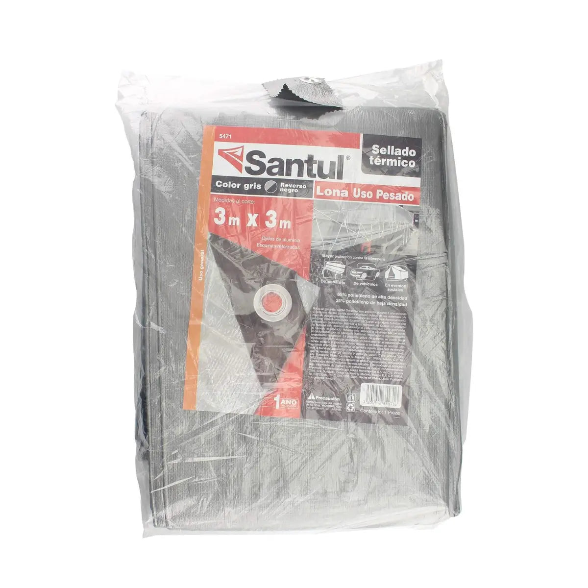 Lona uso pesado gris 3 x 3m Santul - Santul - detalle