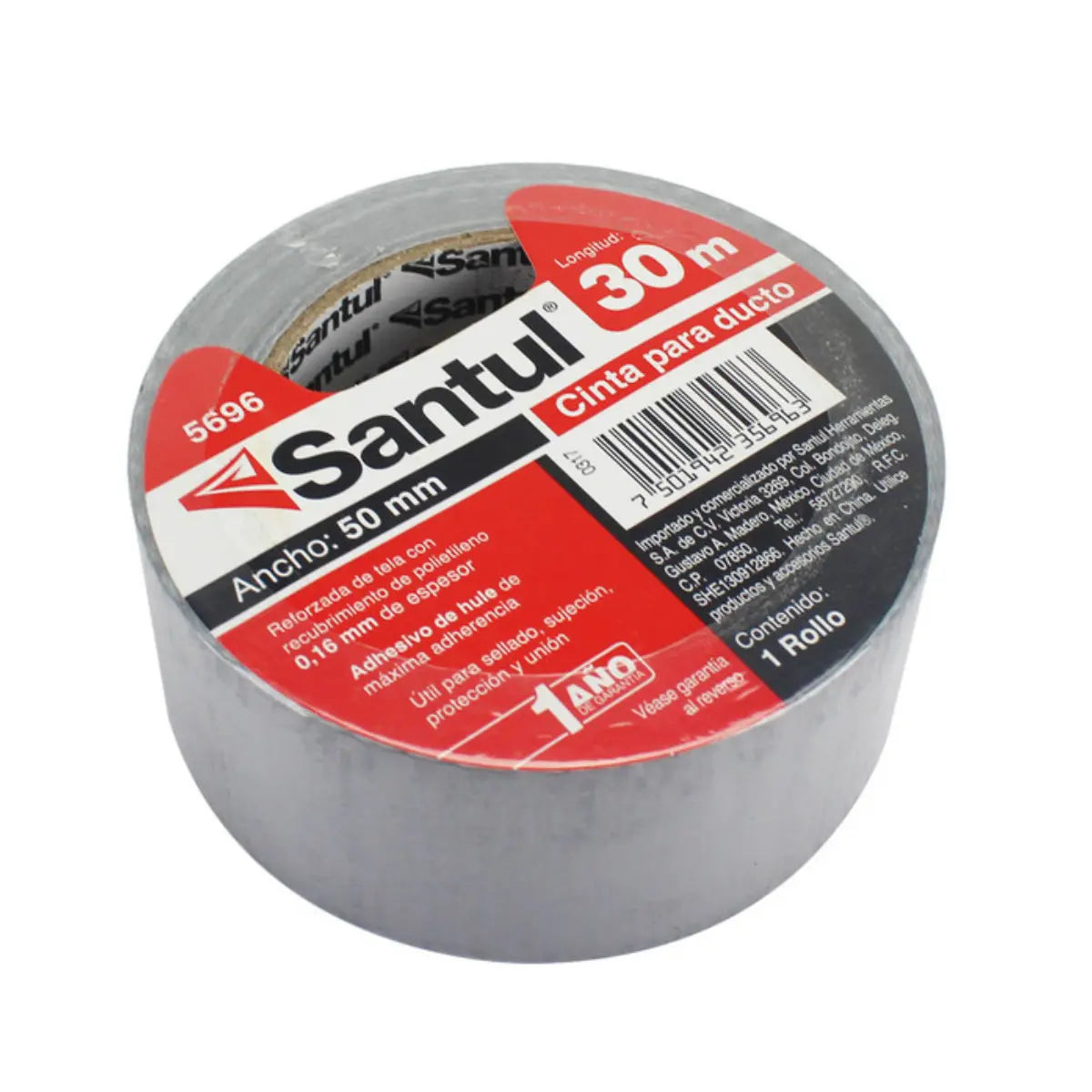 SANTUL, Cinta Adhesiva Reforzada con Tela para Ductos, 30 metros, Modelo 5696 - Santul