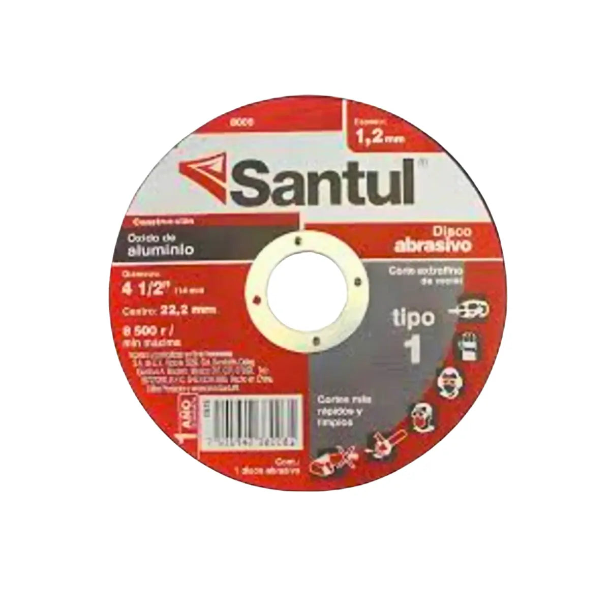 Disco Abrasivo 4 1/2 Santul Extrafino Metal Tipo 1 1.2mm - Santul