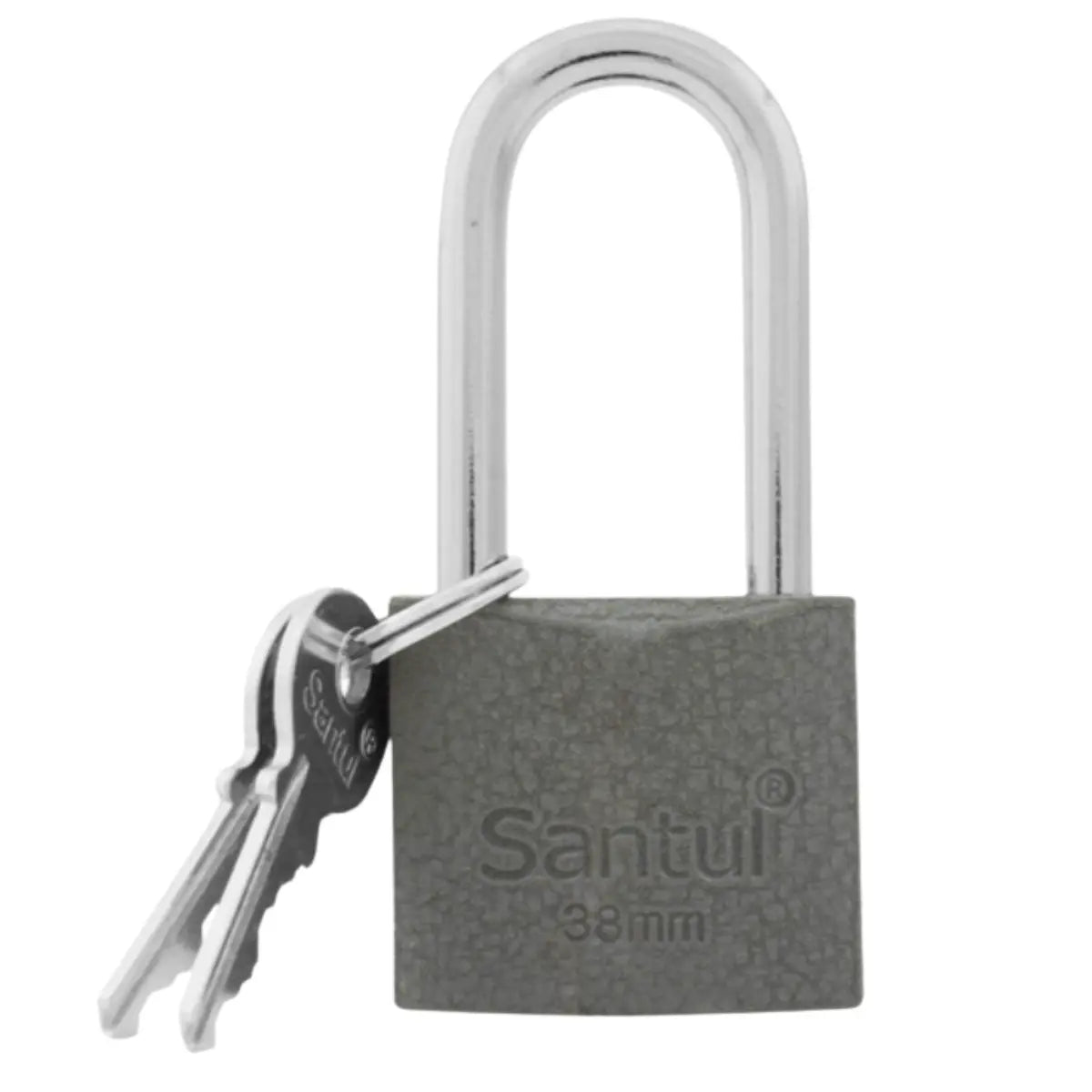 Candado Cuerpo de Hierro 38mm Llave Tradicional Gancho Largo Santul 8055 - Santul - detalle