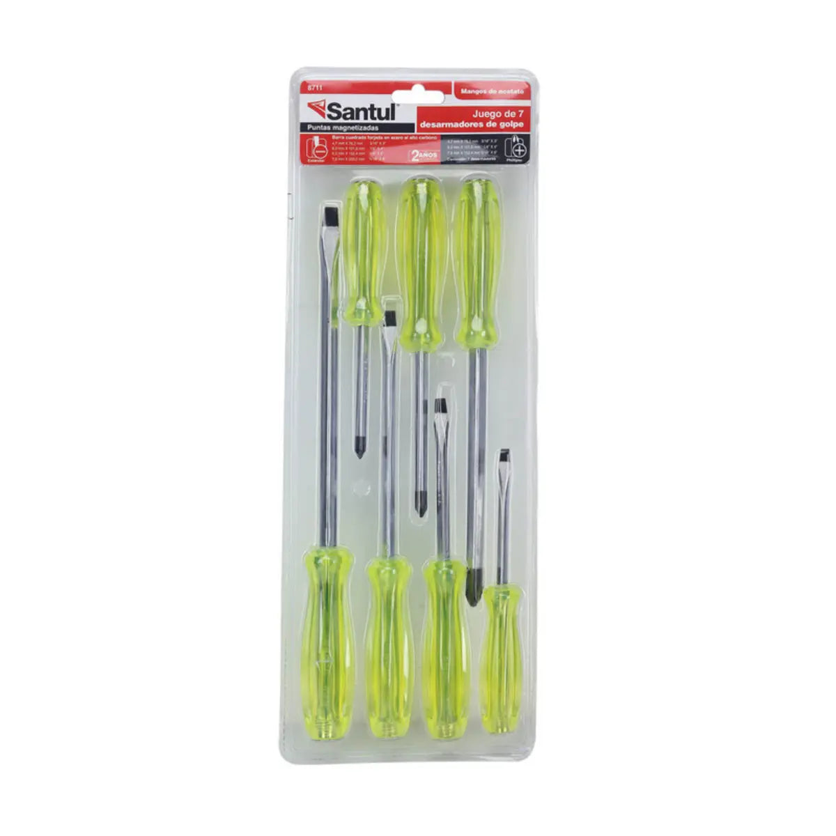 Desarmadores de golpe mango de acetato jgo 7 pz std y ph Santul - Santul - vista lateral