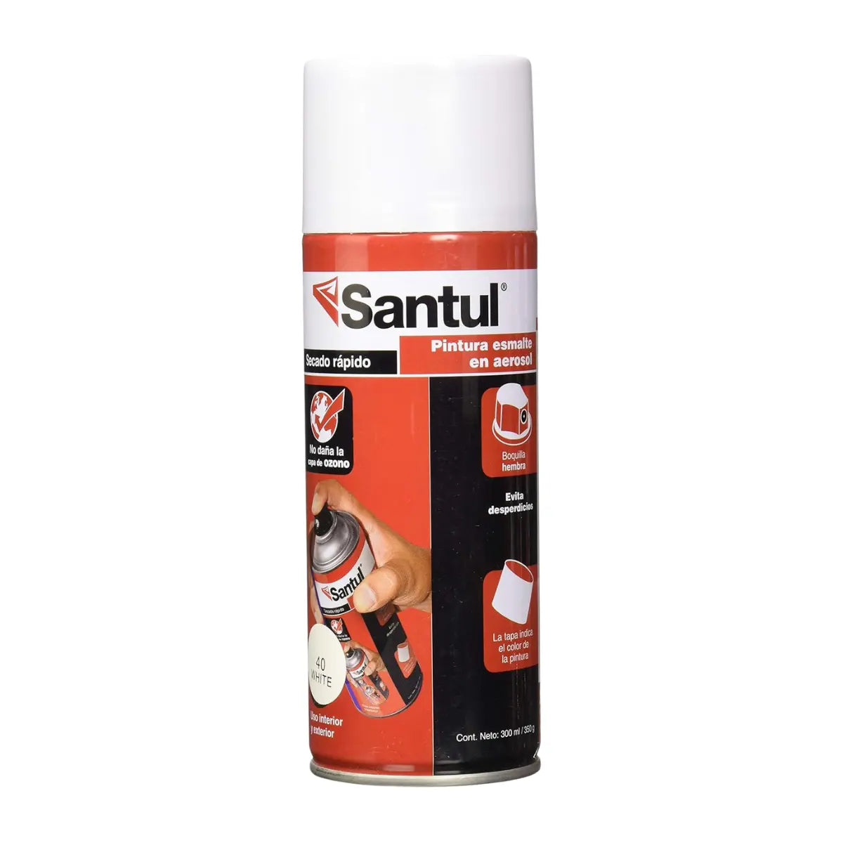 Pintura Aerosol Blanco Brillante Santul 300 ml - Santul - vista lateral