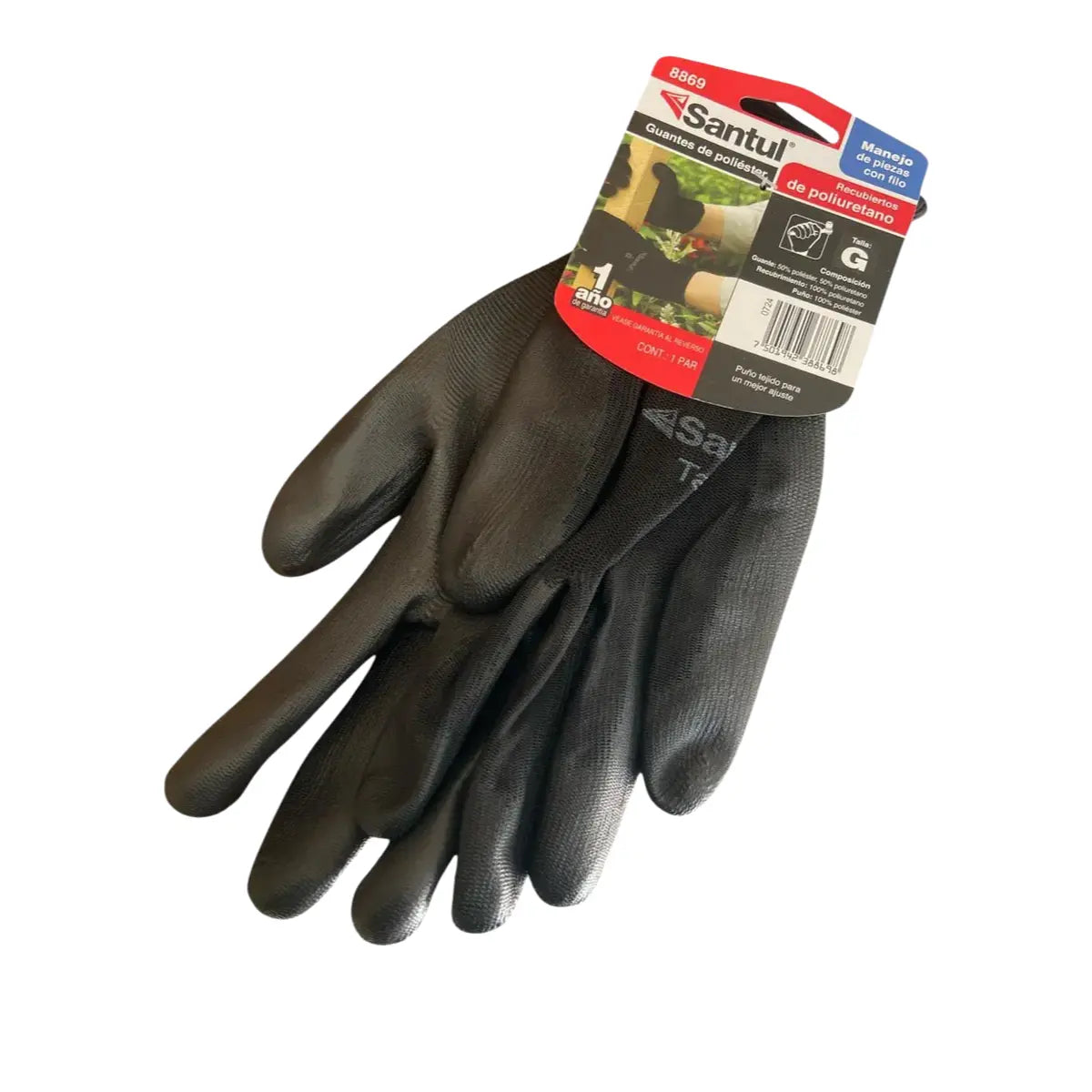 Guante nylon recubrimiento en  palma de poliuretano G, minimo a surtir 6 pzas - Santul - detalle