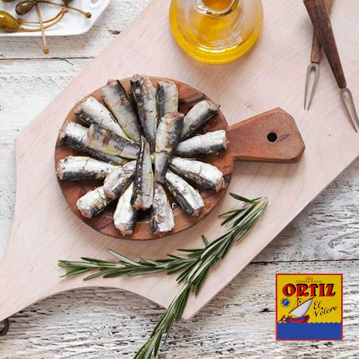 Sardina en Aceite de Oliva 140g - conservas ortiz - detalle