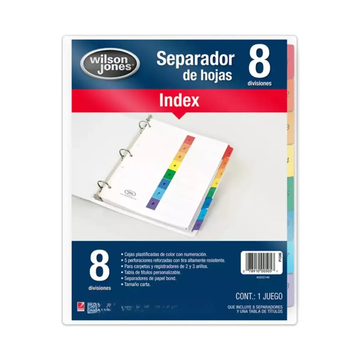 8 Separadores Cejas de Color  con Numeración Wilson Jones - Wilson Jones