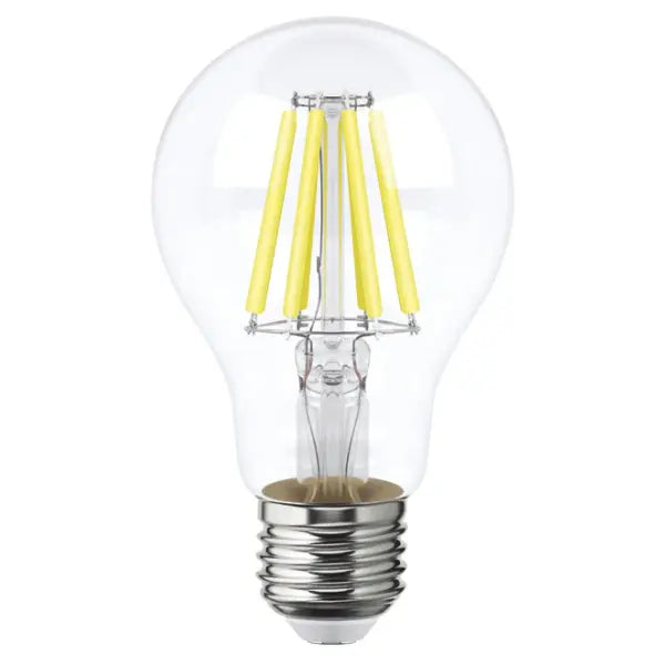 Foco LED filamentos A19 8W luz calida, caja color Aksi - Aksi - detalle