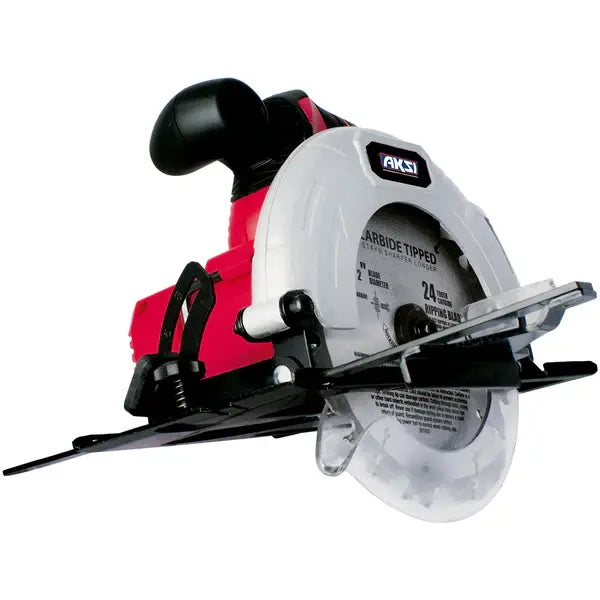 Sierra circular inalámbrica de 6 1/2" / 20V - 4 Ah, cargador rápido - Línea SWITCH Profesional Aksi - Aksi - vista lateral