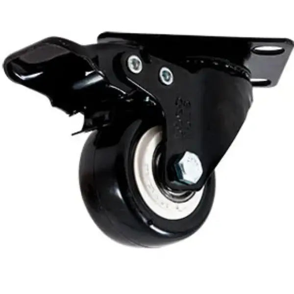 RODAJA PVC NEGRO GIRATORIA Y FRENO 2" - Dogotuls - vista lateral