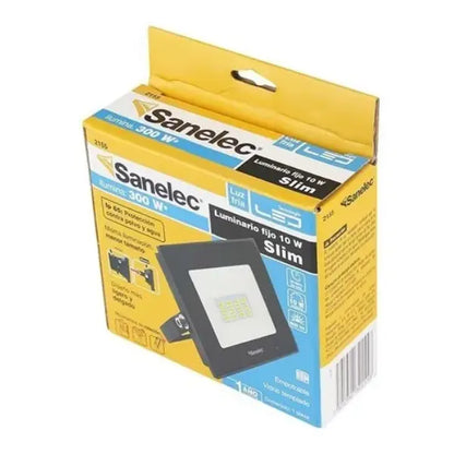 Sanelec, Reflector de Led, 10 W, Luz Fría, contra Agua y Polvo, Diseño Súper Slim, Modelo 2155 - Sanelec - vista lateral