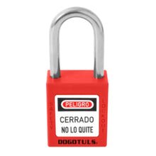 CANDADO PLÁSTICO BLOQUEO ROJO 38X44 ACERO - Dogotuls