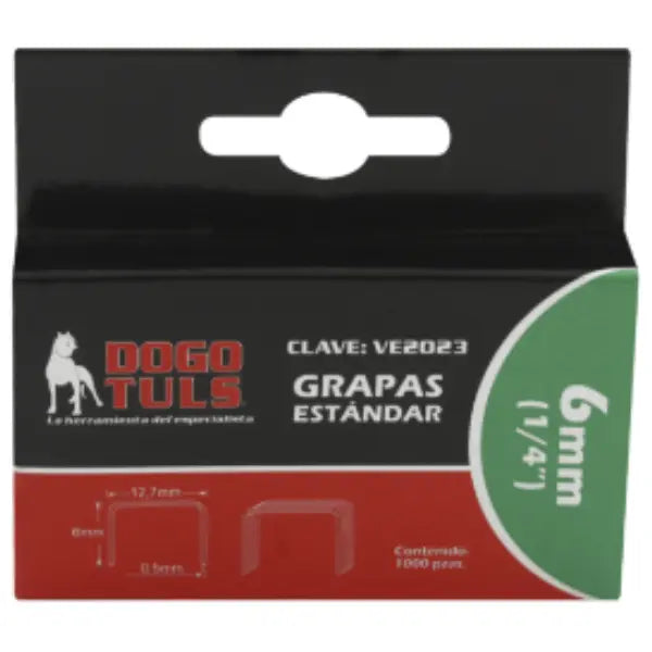GRAPAS ESTÁNDAR  6MM (1000PZAS) - Dogotuls - detalle