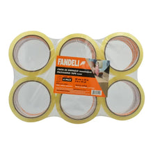 6 PZAS CINTA EMPAQUE TRANSPARENTE 48mm X 50m  (2") FANDELI - Fandeli - vista lateral