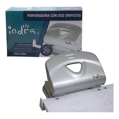 Perforadora 2 Orificios Indra 20 hojas IND-0494