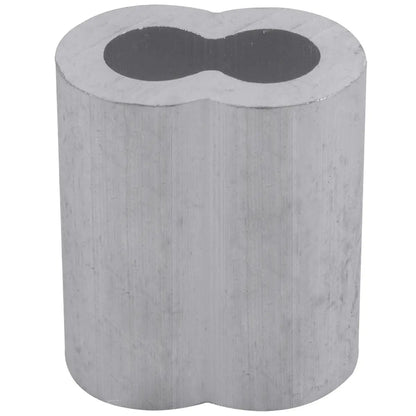 50pz Casquillo Aluminio Doble 1/4" Dogotuls Acero Cable - Dogotuls - vista lateral