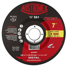 Disco abrasivo para debaste de metal de 180 x 7 x 22.23 mm - Austrodiam