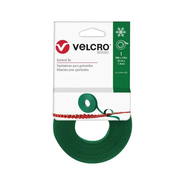 Sujetador para Guirnaldas, rollo de 9.1m x 1.3cm, color Verde - Velcro