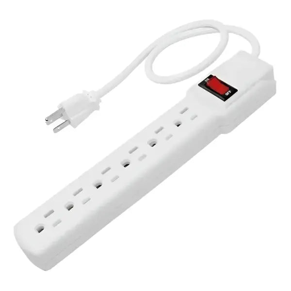 Multicontacto blanco 6 entradas c/luz indicadora - Sanelec - empaque