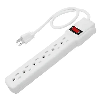 Multicontacto blanco 6 entradas c/luz indicadora - Sanelec - empaque