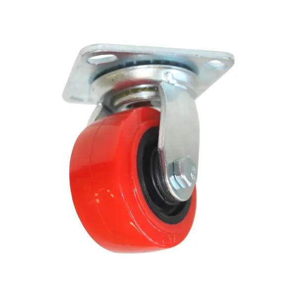Rodaja PP Negro y PU Rojo Dogotuls Giratoria 4" - Dogotuls - vista lateral