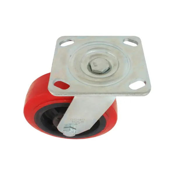 Rodaja PP Negro y PU Rojo Dogotuls Giratoria 4" - Dogotuls