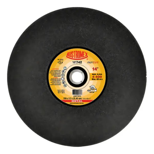 10 Disco abrasivo para corte de materiales de metal 350 x 3.2 x 25.40 mm AUSTROMEX - Austrodiam