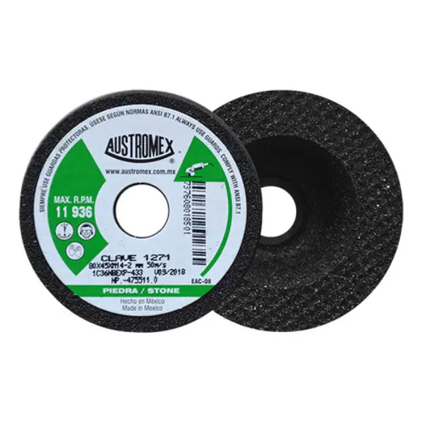4 Copa abrasiva tipo R.T.11 grano 36 de 80 x 45 x M14-2 mm Austromex - Austrodiam