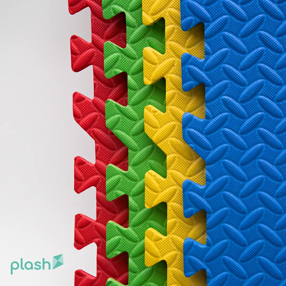Plash Foamy Mats Set 60x60x1cm (Red, Green, Yellow, Blue) (4 Pieces) - Plash