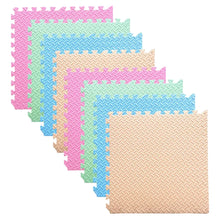 Set 8 pzs Tapetes de Foamy 60x60x1cm (Azul pastel, Rosa, Verde pastel, Blanco) - Coveme