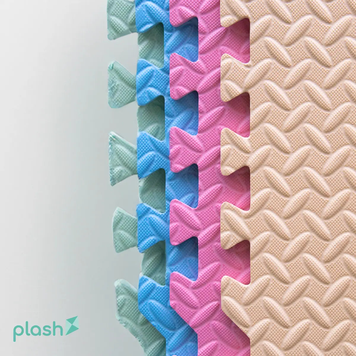 Set 4 Tapetes De Foamy Azul Rosa Verde Pastel Blanco - Coveme - contenido