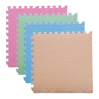 Set 4 Tapetes De Foamy Azul Rosa Verde Pastel Blanco - Coveme - vista lateral