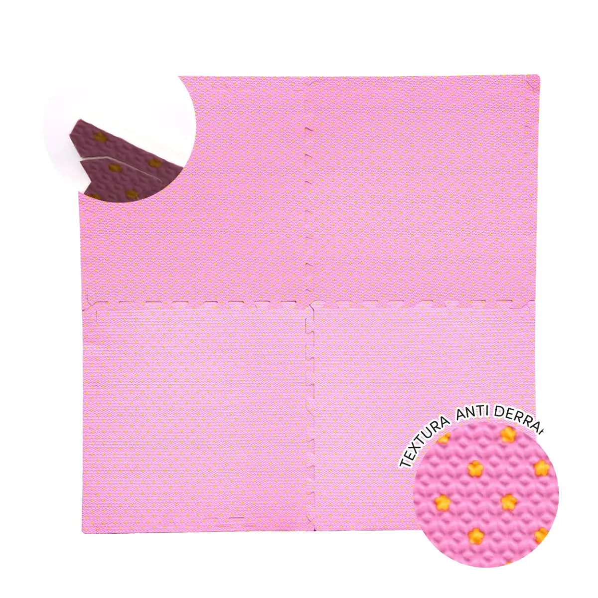 Set 8 pzs Tapetes de Foamy 60x60x1cm (Bolitas Rosa) - IN HOUSE - detalle