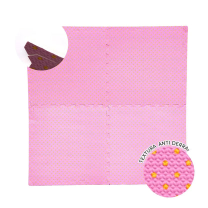 Set 8 pzs Tapetes de Foamy 60x60x1cm (Bolitas Rosa) - IN HOUSE - detalle