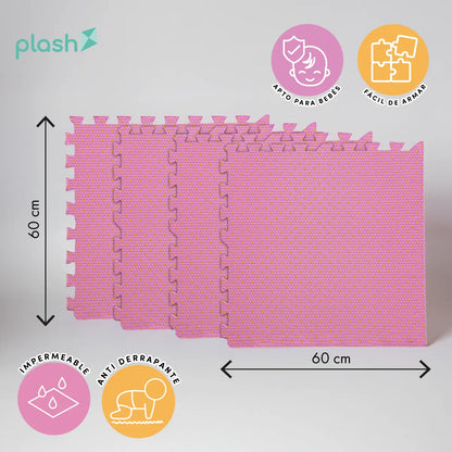 Set 4 Tapetes De Foamy Bolitas Rosa - PLASH