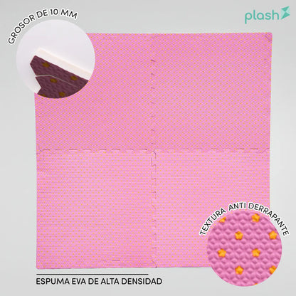 Set 4 Tapetes De Foamy Bolitas Rosa - PLASH - vista trasera