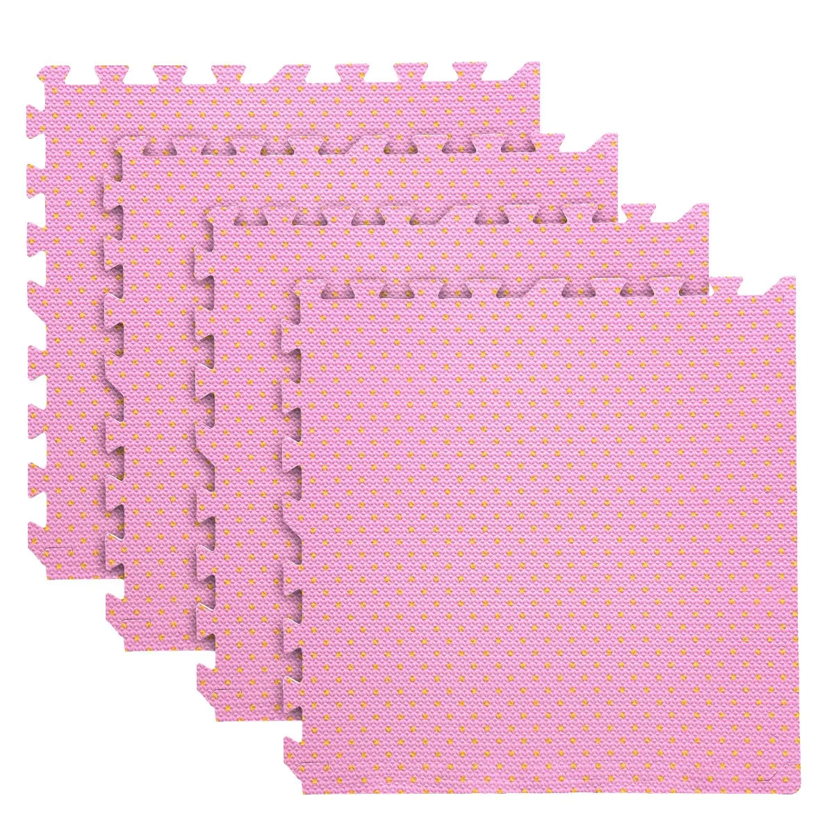 Set 4 Tapetes De Foamy Bolitas Rosa - PLASH - accesorios