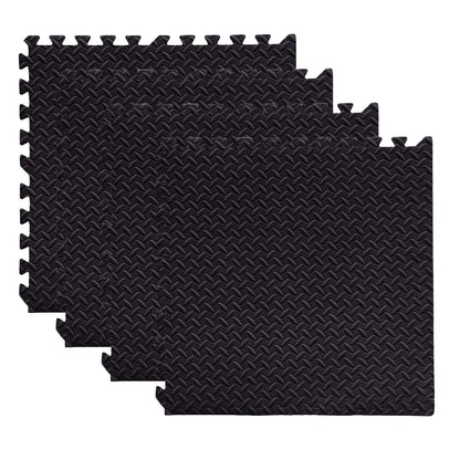 Set 4 Tapetes De Foamy Negro Gym - Coveme - vista trasera