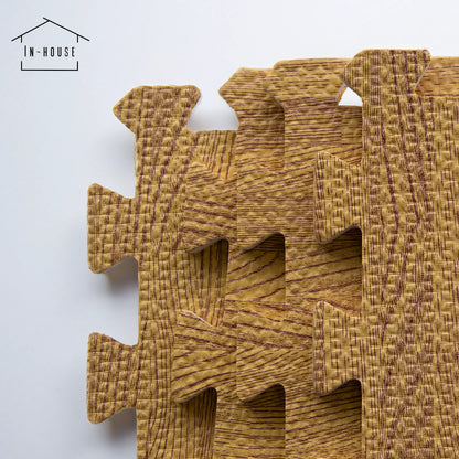 Set 4 Tapetes De Foamy Madera Clara - Coveme - detalle