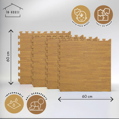 Set 4 Tapetes De Foamy Madera Clara - Coveme - vista lateral