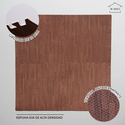 Set 4 Tapetes De Foamy Madera Nogal - Coveme - detalle