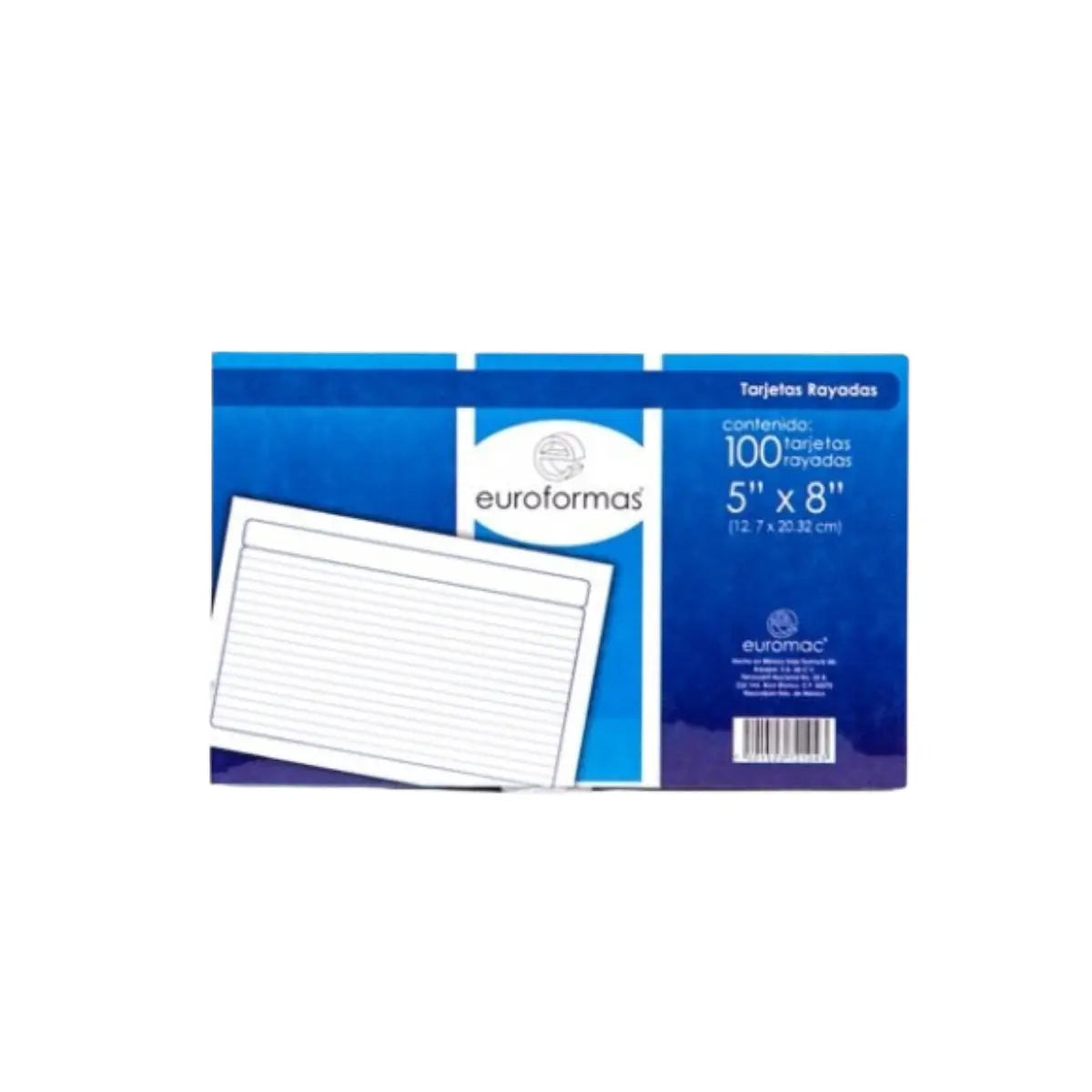 Paquete 100pzas Tarjeta Rayada 5X8pulg. - Euroformas