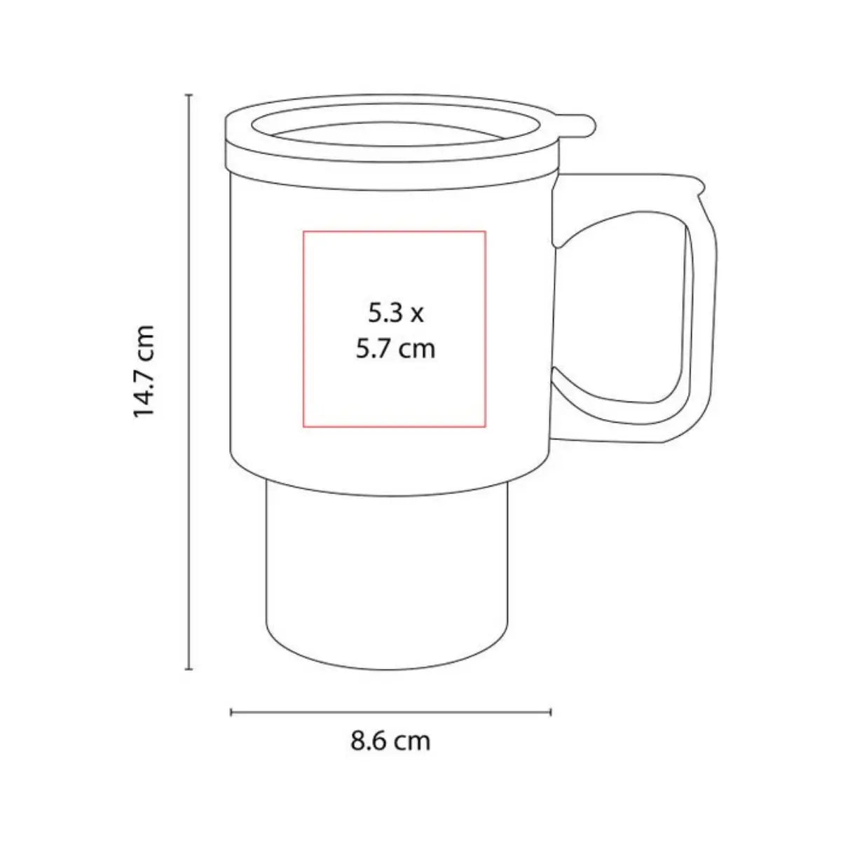 Termo Travel Mug Acero Inoxidable Promoopción - Promoopcion - vista lateral