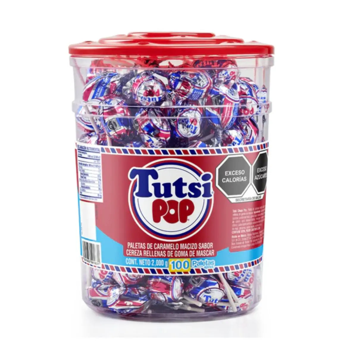 100 Paletas Sabor Cereza Tutsi Pop Caramelo Masizo - Tutsi