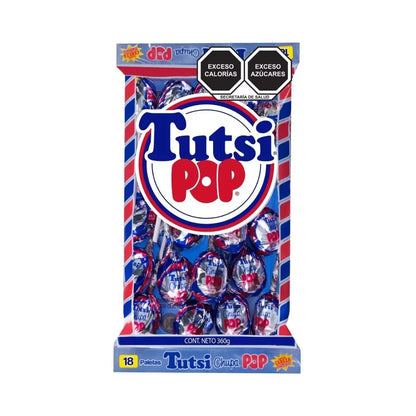 18 Paletas Chupa Pop Sabor Cereza Tutsi 20gr C/u Caramelo - Tutsi - vista lateral