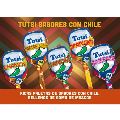 Paleta Sabores Surtidos Tutsi Pop Bolsa 24 Pz Variedad - Tutsi - vista lateral