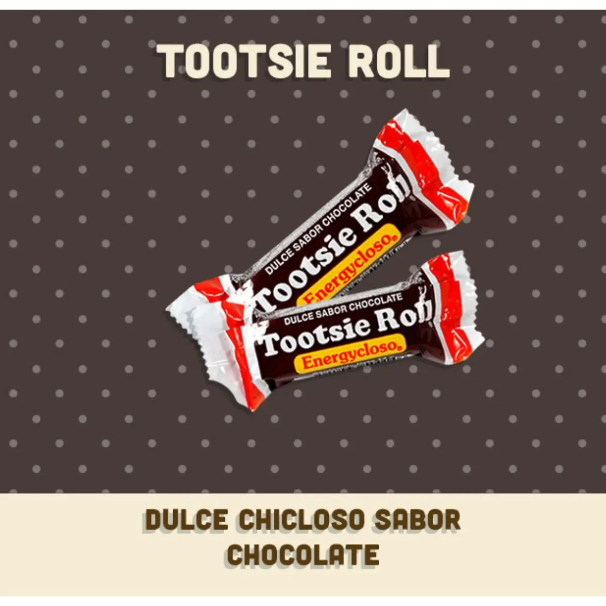200 Dulce Chiclosos Tootsie Roll Sabor Chocolate Bolsa 600gr - Tutsi - vista lateral