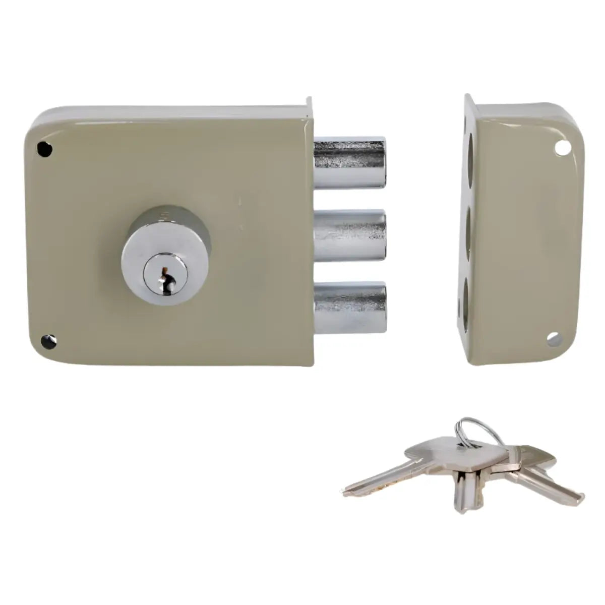 3 pz Cerradura Sobreponer L-5CP Pintado Gris Tover (Shopify) - Tover