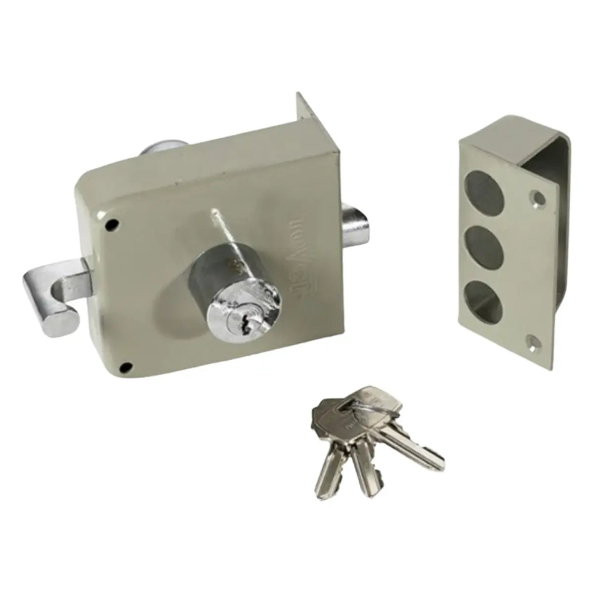 Cerradura Sobreponer L-5PR Revertida Pintada Gris Tover - Tover