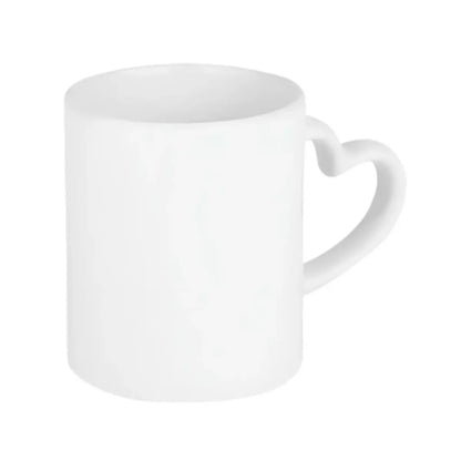 12pz Taza blanca 11oz. con asa de corazón Color Make - ColorMake