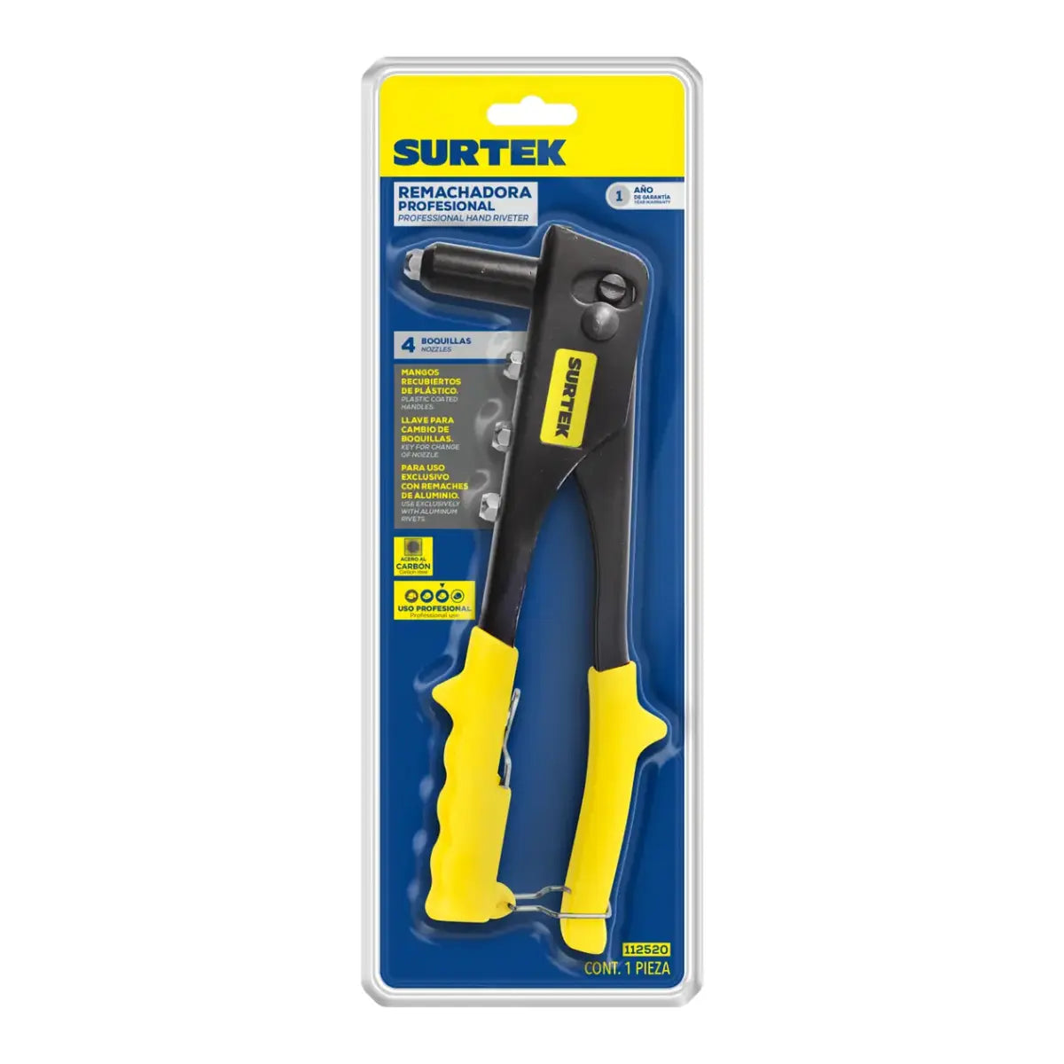 Remachadora Profesional 10 pulgadas Surtek - Lock - detalle